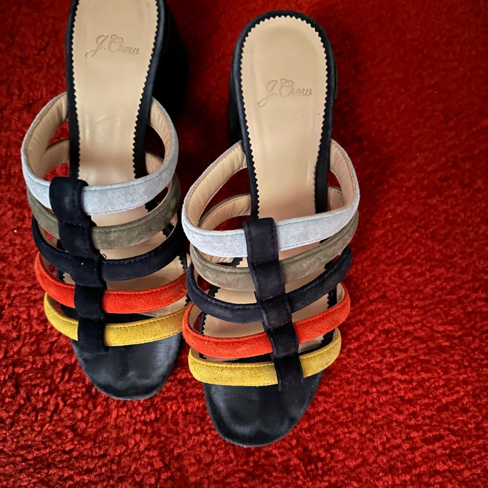 Color Block - Block Heel Sandals